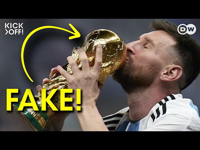 Did Messi lift a fake World Cup trophy?