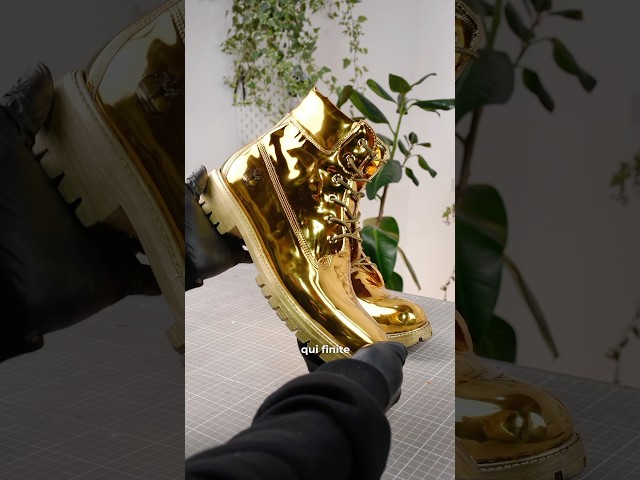 Ho CREATO delle TIMBERLAND D’ORO 💛#timberlands #customshoes #sneakers