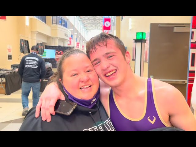 Trey Allen and his Mother Post State Semifinal Victory