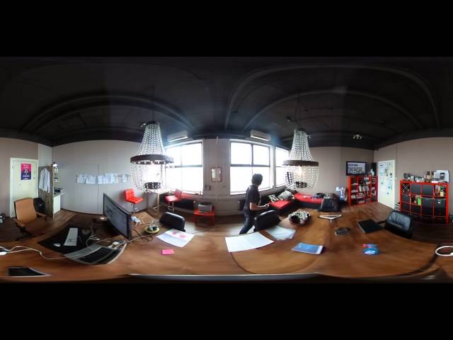 My office in 360 VR with non moving camera