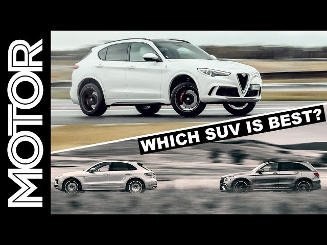 Alfa Romeo Stelvio Q vs Porsche Macan Turbo vs Mercedes-AMG GLC63 S | MOTOR