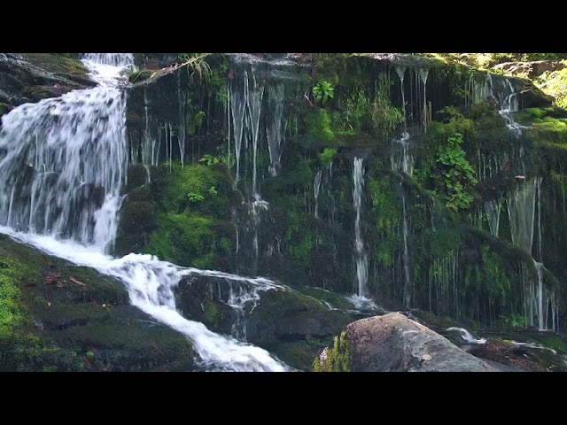 纯天然瀑布坠落的声音和美景 享受