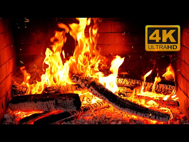 🔥 Cozy Fireplace 4K (12 HOURS). Fireplace with Crackling Fire Sounds. Fireplace Ambience