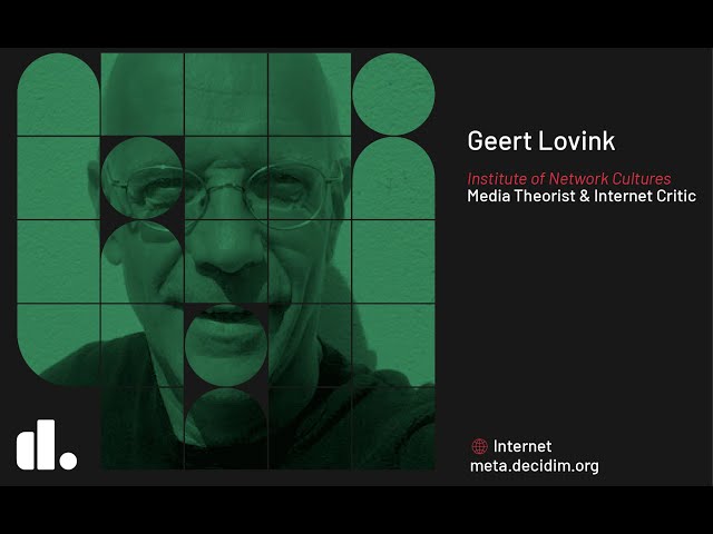 #DecidimFest20: Geert Lovink