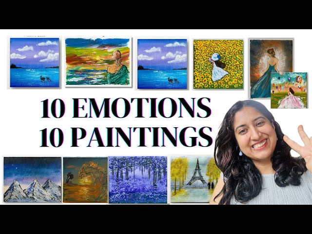 10 Emotions 10 Paintings | Art and Mental health | Beginner friendly acrylic tutorials