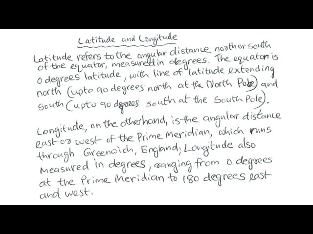 Latitude and longitude