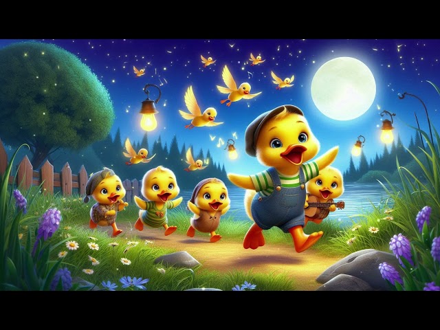 "Ducklings’ Midnight Firefly Chase – A Magical Nighttime Adventure!"