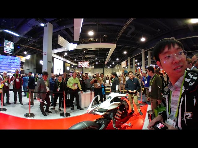 360° VIDEO CES 2018 - Yamaha Motion Controlled Motorcycle Video PT. 1