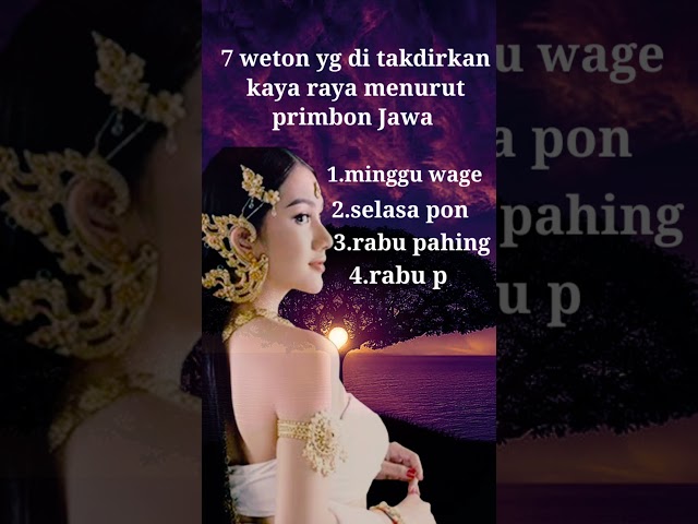 7 weton yang di takdirkan kaya raya menurut primbon Jawa