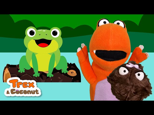 Five Little Speckled Frogs 🐸 | Nursery Rhymes & Kids’ Songs | Trex and Coconut