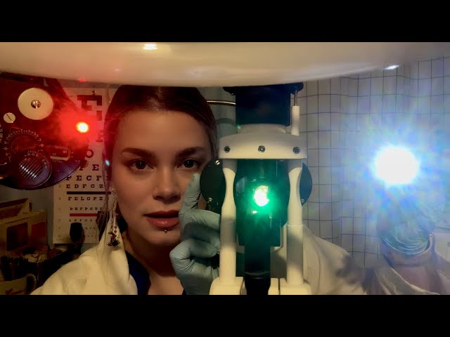 ASMR Optometrist Eye Exam | Slit Lamp, Better 1 or 2, Lots of Lights, Typing