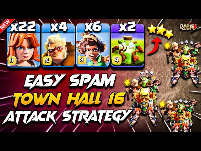 TH16 ROOT RIDER VALKYRIE Attack With DRUID & OVERGROWTH | Best TH16 Attack Strategy Clash Of Clans