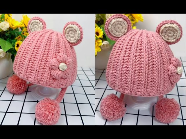 Super cute and east crochet a beanie hat !Crochet hat tutorial for beginner~