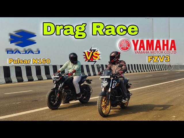 Pulsar N160  vs Yamaha FZV3 150cc || DRAG RACE 🏁 || Race Till Theirs   Potential || Amazing 😱