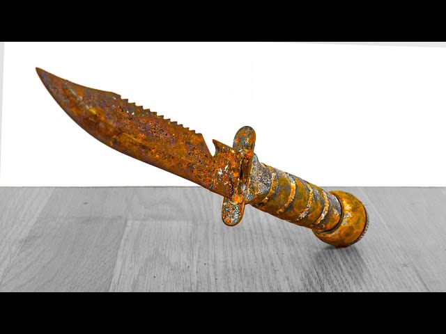 Super Rusty Survival Knife Restoration...Rambo's Lost Knife?