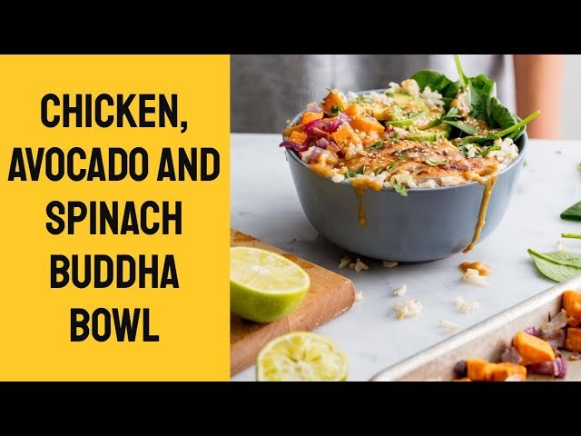 Chicken Buddha Bowl With Avocado And Spinach - Quick, Easy and Delicious