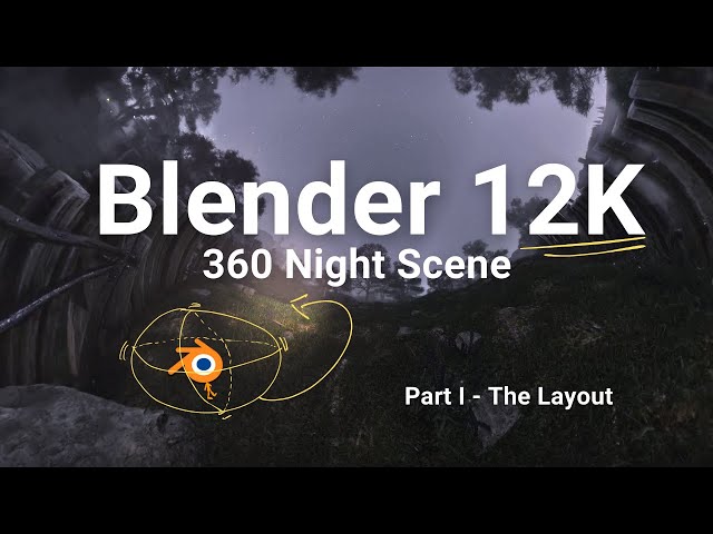 🟣 Blender 12 K - 360 Night Scene - animation, fog, lintern, denoise, fireflies and many more