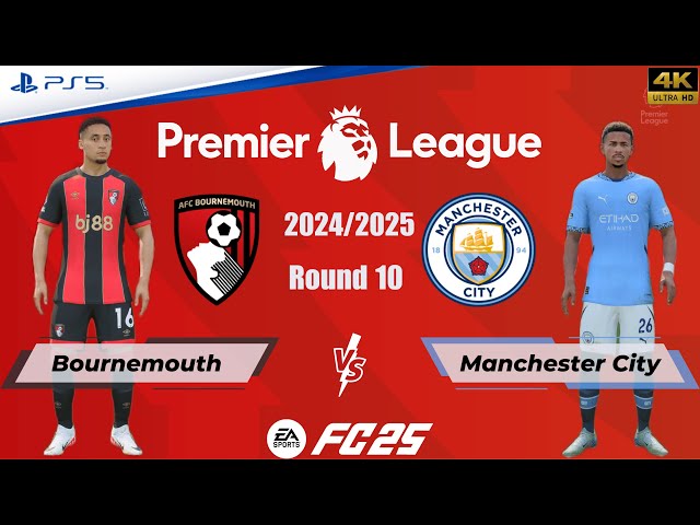 FC 25 - Bournemouth vs. Manchester City | Premier League 24/25 | Full Match | PS5™[4K]