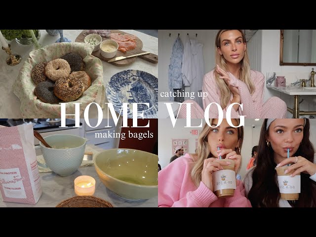 weekend vlog: at home, catching up, baking fresh bagels! 🌷🩷🏡🐛