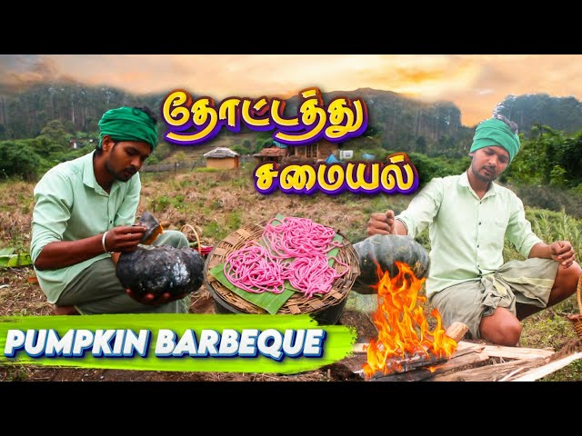 Fire ROASTED PUMPKIN with Beetroot IDIYAPPAM  | FARM COOKING | Tamil Native Farmer