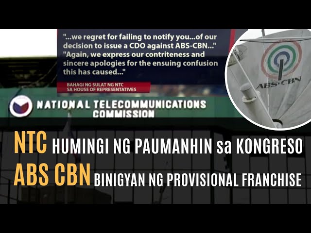 NTC Humingi ng Paumanhin sa Kongreso, ABS-CBN Franchise Renewal