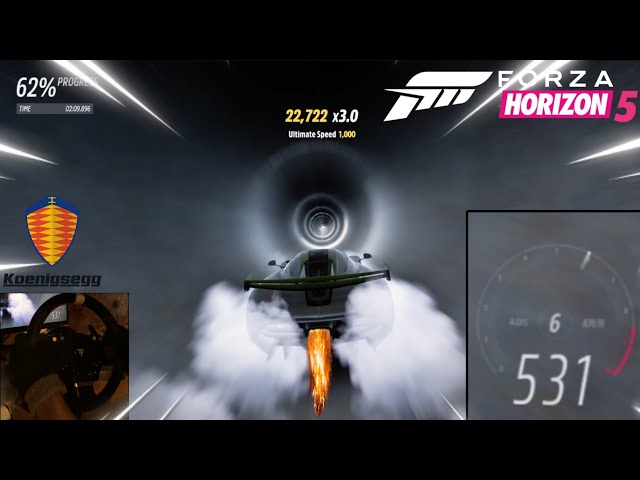 Forza horizon 5 - 500 + km/hfaster Koenigsegg jesko tunule gameplay with Thrustmaster TMX wheel