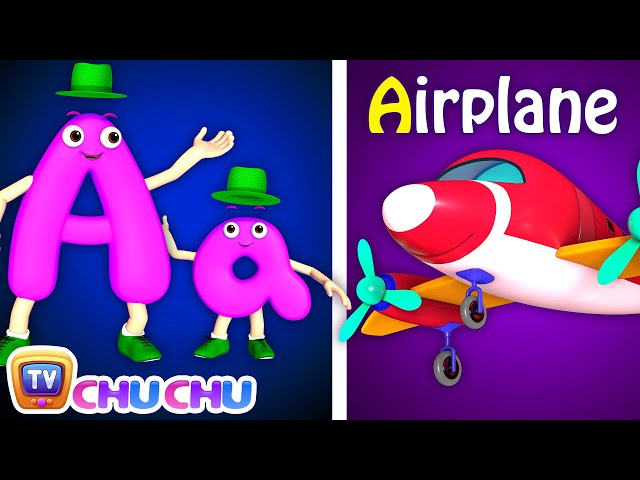 Phonics Song 2 with TWO Words in 3D - A For Airplane - ABC Alphabet Songs with Sounds for Children