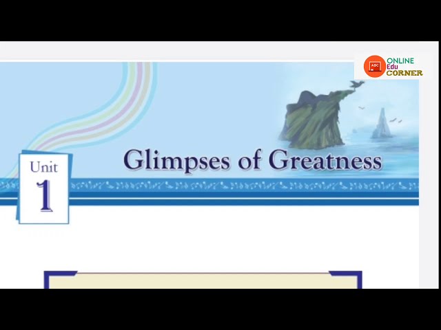 Plus One English| Unit 1| Glimpses of Greatness| Class in Malayalam| Online EduCorner