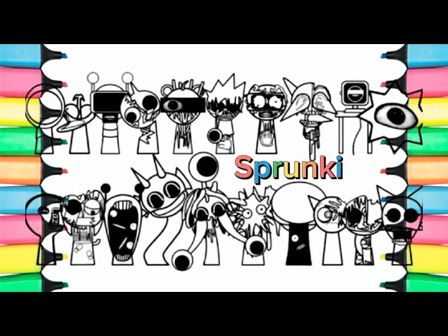 Incredibox Sprunki New Coloring Pages How to Color All Original Sprunki vs All Sprunki Phase3#sprunk