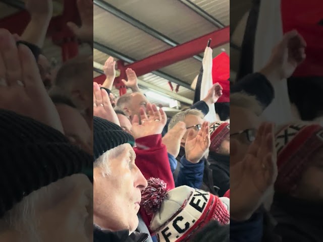 Exeter City's Big Bank celebrates beating Championship side Oxford United in the FA Cup 3rd Round.