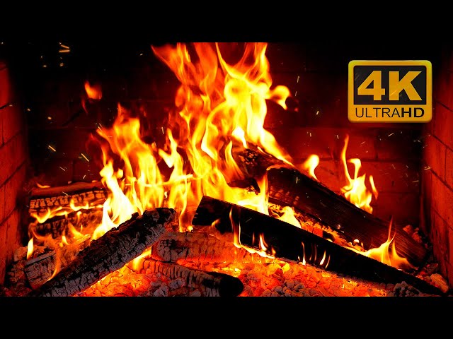 FIREPLACE 4K 🔥 Fireplace video with Burning Logs & Fire Sounds