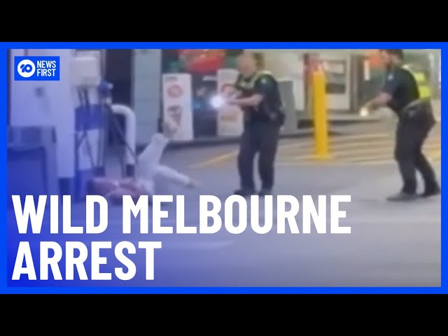 Police Taser Woman In Dramatic Arrest Fire At Petrol Station | 10 News First