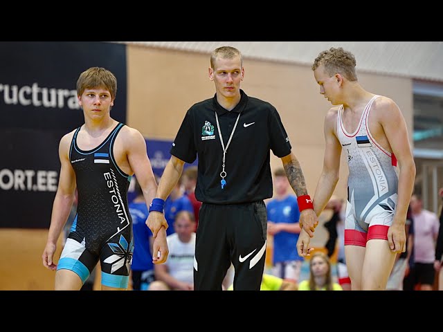 U17 Uku Veenpere (EST) vs Artturi-Eemeli Reinio (EST) 60kg. Greco-roman boys youth wrestling.