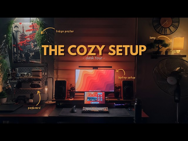 cozy desk setup tour 2025 ✨ | showcasing my desk, gear & ambient lighting