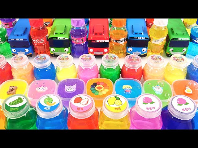 Satisfying Video l How to make Mixing Nail-Pool from Rainbow Slime Train Balls Cutting ASMR #016