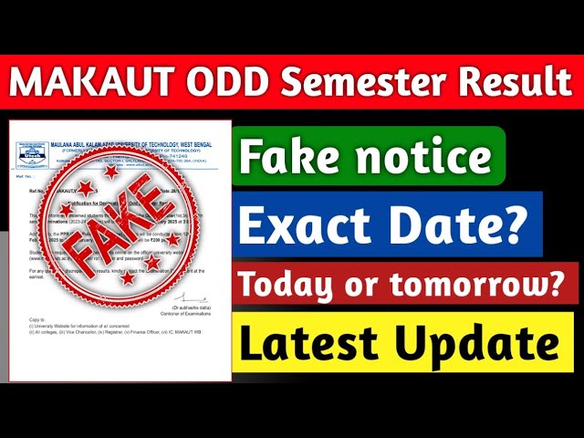 Makaut ODD Sem result 😲Exact date 🤔Fake notice #makaut