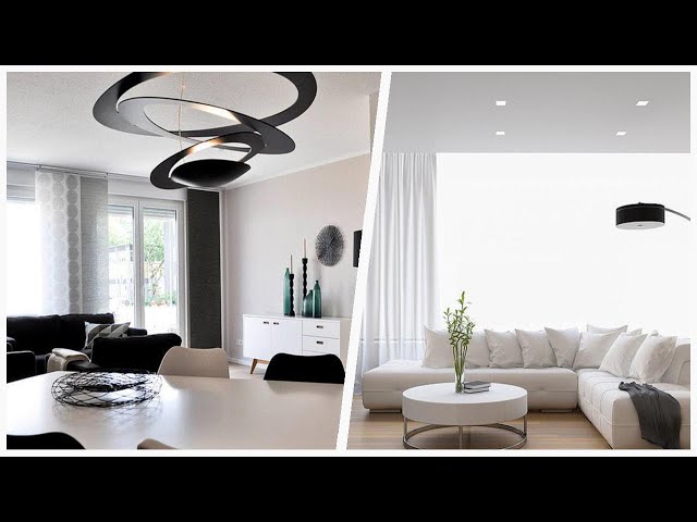 75 White Wallpaper Ceiling Living Room Design Ideas You'll Love ☆