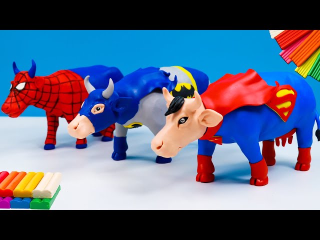 DIY cow mod Superheroes DC Comics Batman and Superman with clay🧟 Polymer Clay Tutorial