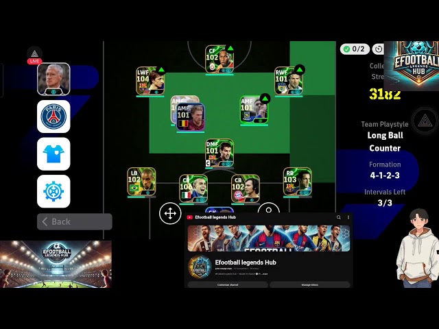 Live streaming of Efootball legends Hub co op