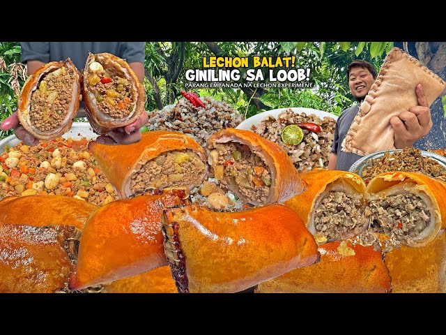 Lechon BALAT na "Tinahi at Ginawang EMPANADA!", May PALAMAN na GINILING at ORIGINAL SISIG sa Loob!