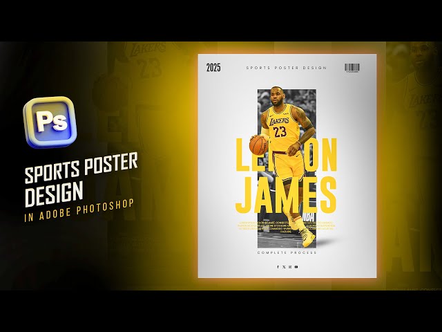 Sports poster design in Adobe Photoshop I Photoshop Tutorial I Modern Sports Poster Design 2025