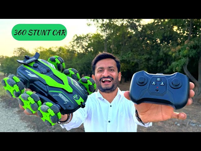 6 Wheels 360°Rotating Remote Control Rechargeable Stunt Car Unboxing and Testing