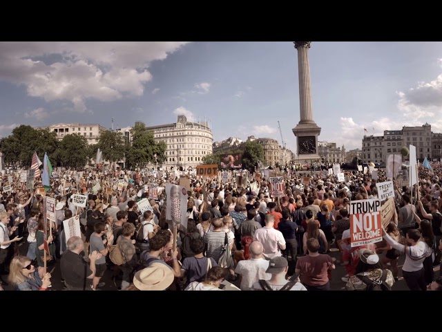 Trump Protest London feat Jeremy Corbyn - 360 VR crowd view 13th July 2018