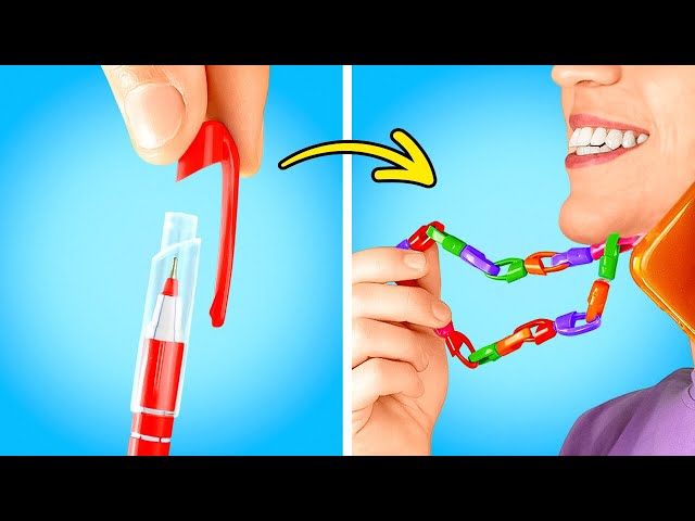 Recycle Your School Stuff! ♻️✂️ Cool & Fun DIY Hacks! 🔥