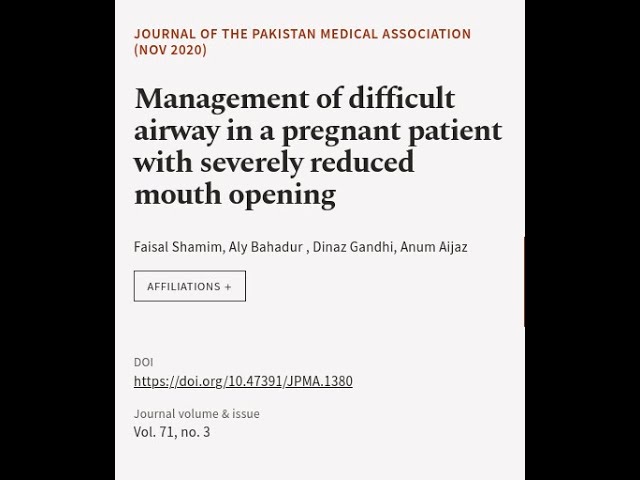 Management of difficult airway in a pregnant patient with severely reduced mouth open... | RTCL.TV