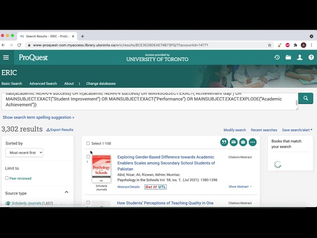 ERIC on ProQuest 7 - Saving and Exporting