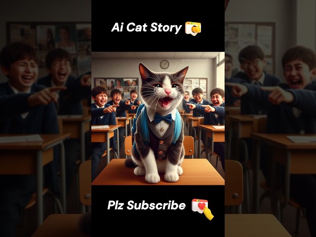 Cat Bullied At School 😿🏫 #cute #cat #ai #aicat #catvideos #catlover