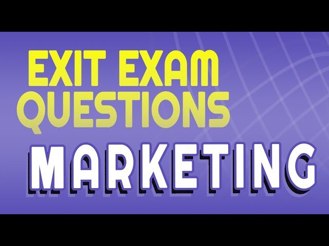 Exit Exam Question For Marketing Management Department || 2016 Marketing Exit Exam Question | Ofijan