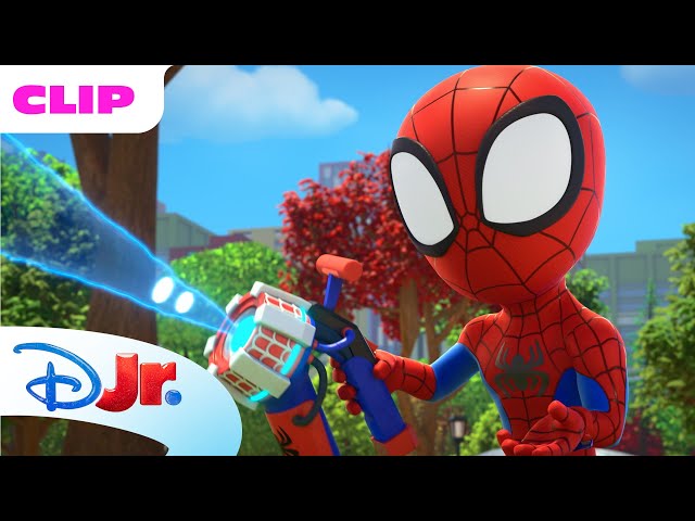 Marvel's Spidey and his Amazing Friends | Gobby and Rhino Steal Spidey's Invention! | @disneyjr