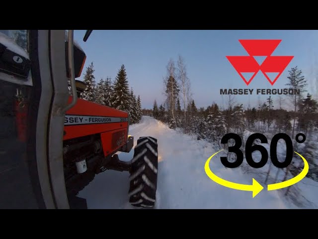 360° video - Massey Ferguson 365 plowing in snowy conditions